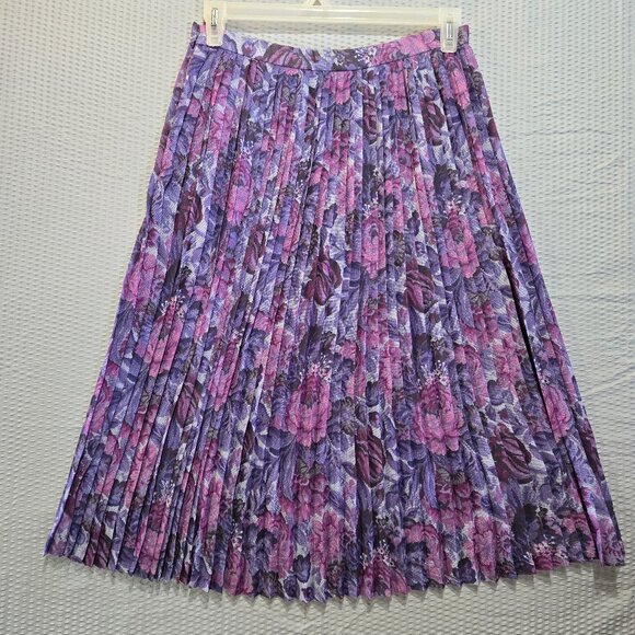Vintage Brownstone Studio Made in USA Union Label Pleated Floral Accordion Skirt - Picture 2 of 7